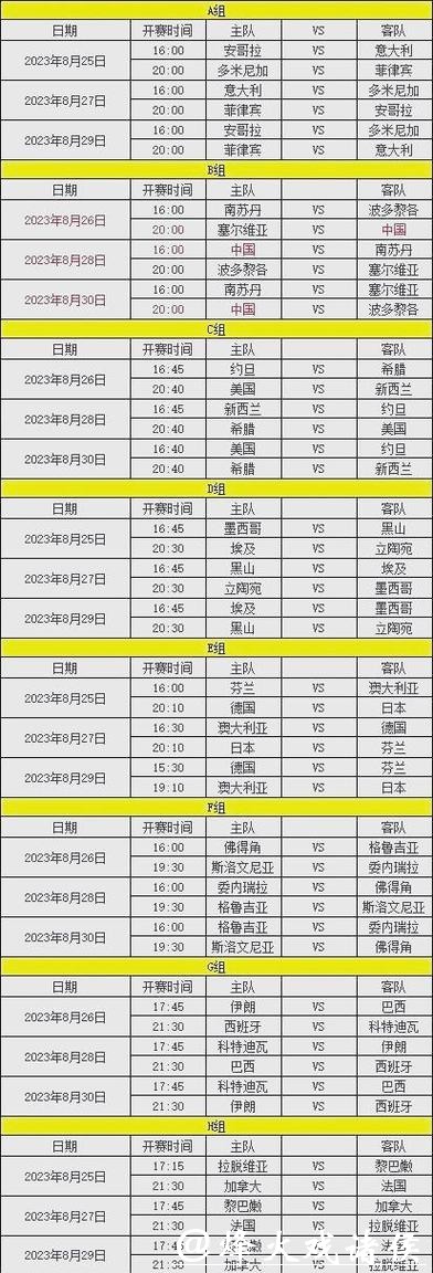 2026世界杯赛事时间安排一览表 2026世界杯赛事时间安排一览表